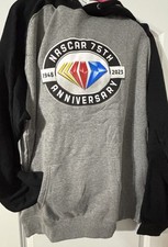 NASCAR 75th Anniversary Fleece Pullover Grey Medium Hoodie New