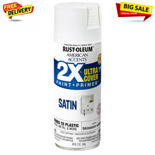 Blossom White Rust-Oleum American Accents 2X Ultra Cover Satin Spray Paint 12 oz
