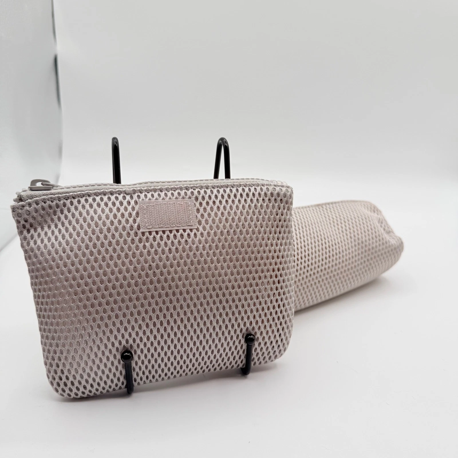 Dagne Dover Air Mesh Pouch Set Grey Ash Travel Tech Organizer Small Cylinder