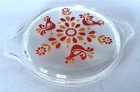 PYREX Friendship Oval Casserole Dish Lid Only Odd Pattern 1-1/2 qt 474-C VINTAGE