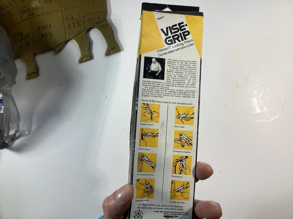 Vise-Grip 7WR Locking Pliers Curved Jaws With Wire Cutter Rare 🇺🇸 NOS VTG NEW - Image 2 of 4