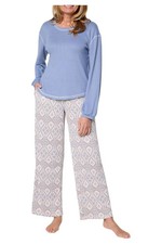 MUK LUKS Women's Volume Sleeve Lounge Set Blue