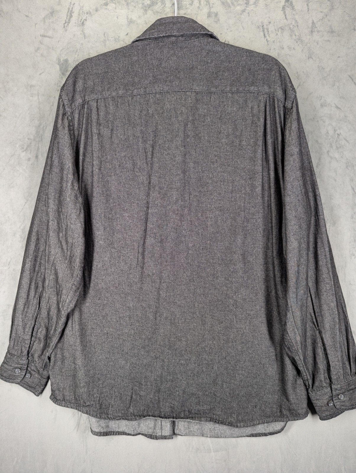 Wrangler Chambray Shirt Mens Large Relaxed USA Fit Charcoal Cotton Long Sleeve image 7