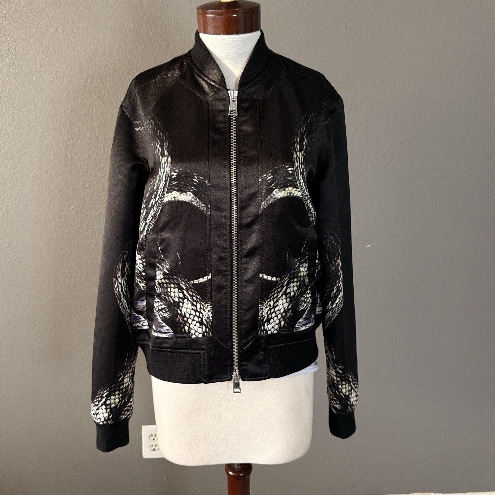 Just Cavalli Men's Python Bomber Jacket Black Sna… - image 12