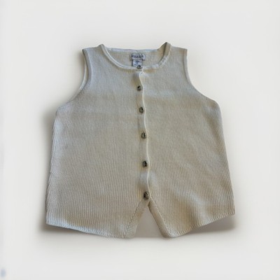 Song of Style Aimee Song Ribbed Button Front Sweater Tank Cream size M