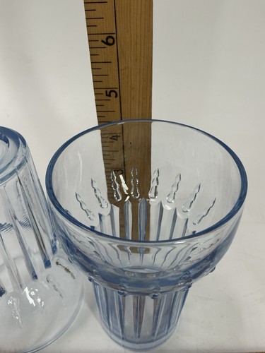 3 Stunning Martinsville Radiance Sky Blue Pair Flat Tumblers 9 Ounce Glasses EUC - Picture 3 of 15