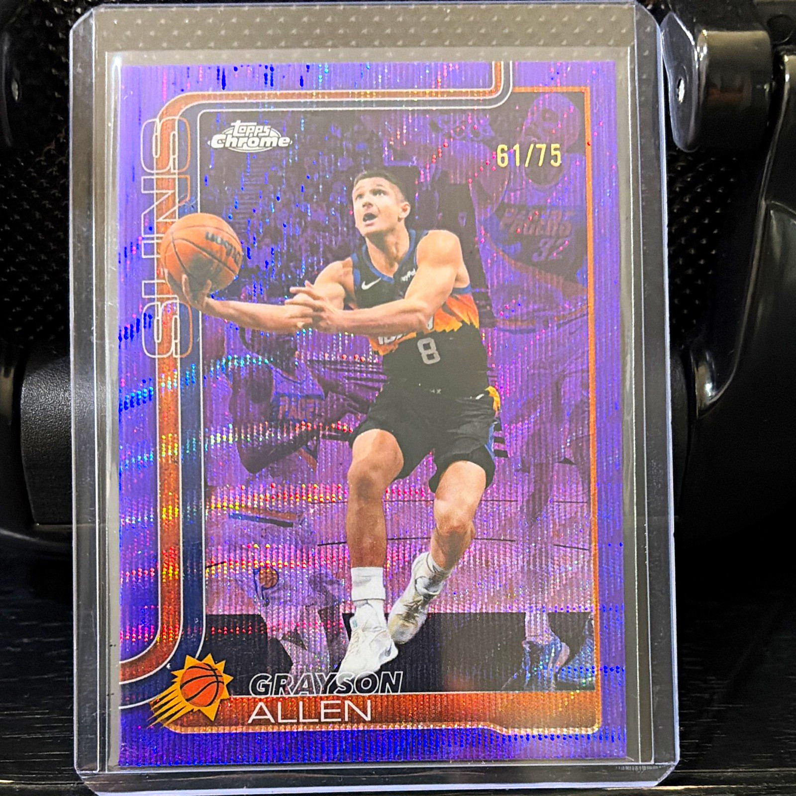 Topps Chrome Update Grayson Allen #95 Phoenix Suns Purple Wave Refractor /75