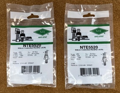 NEW NTE Electronics NTE5520 Silicon Controlled Rectifier SCR 25V (ECG5520) 2 Pk