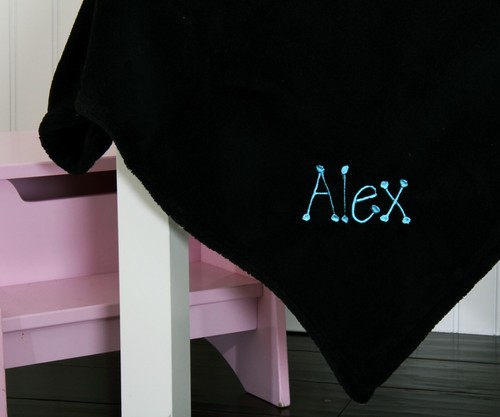 Personalized Blanket - Fleece Embroidered Monogram -Super Soft & Warm- 14 Colors - Picture 3 of 78