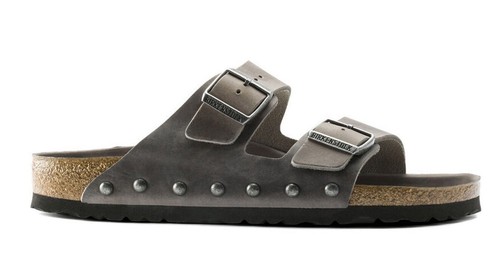 Birkenstock Arizona Light Studs Waxy Leather Color Iron Regular Wide - Picture 10 of 14