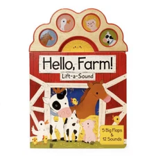 Hello, Farm!: Lift-a-sound (Lift-A-Sound Board Book) - Board book - GOOD