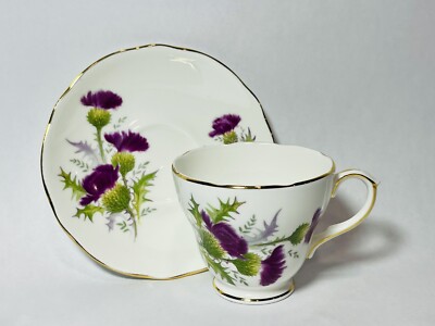 DUCHESS TEA CUP & SAUCER Thistle 922- Fine Bone China - Made in ENGLAND 