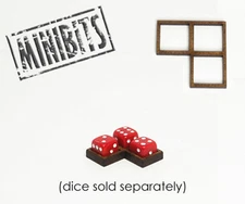 Wargames Hit Marker MDF Dice Frames - Corner Frames - Various Sizes