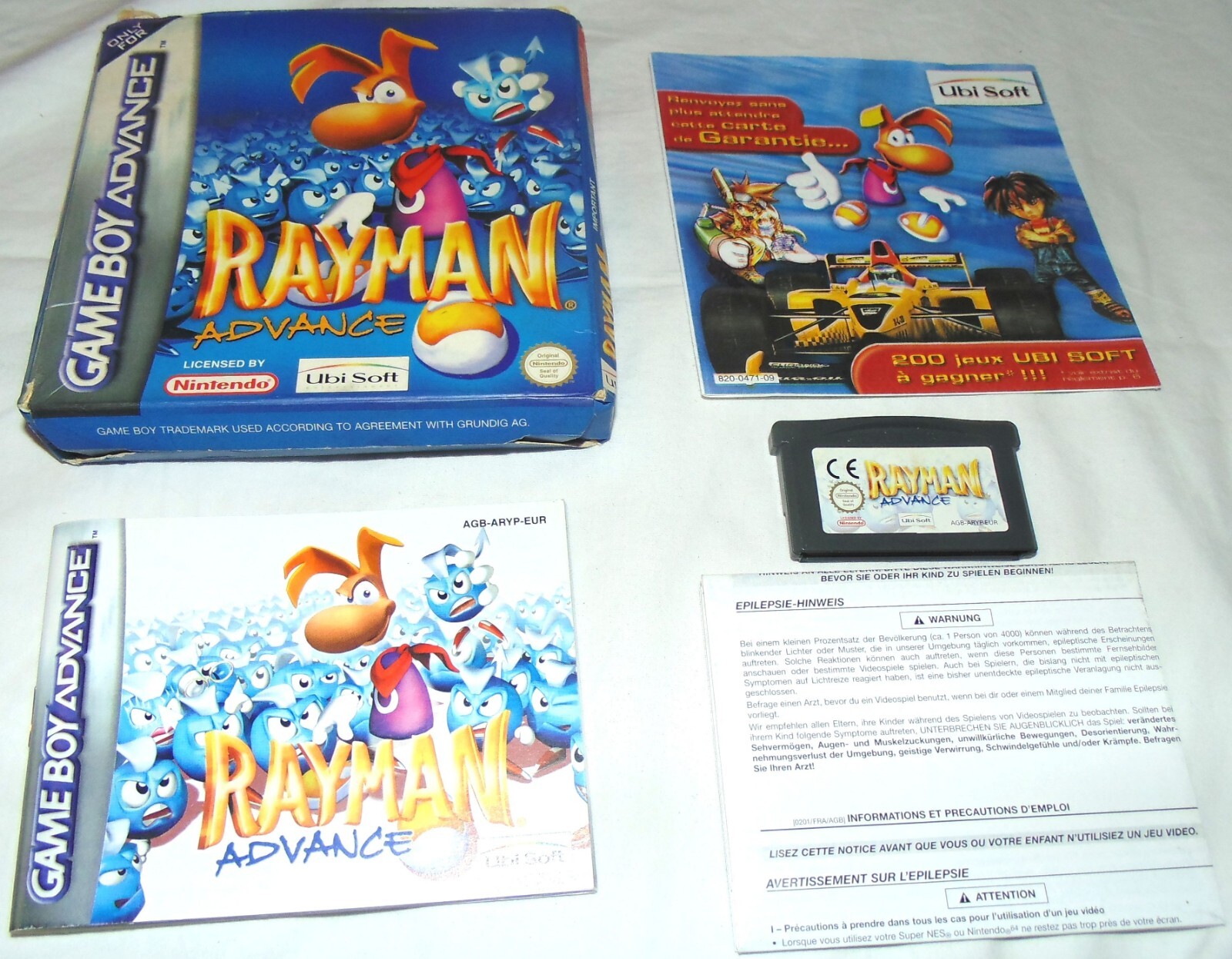 rayman advance game boy advance nintendo en français en boite