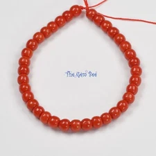 AAA 5mm Undyed Lush Red Mediterranean Coral Barrel Donut Rondelle Bead 6" Strand