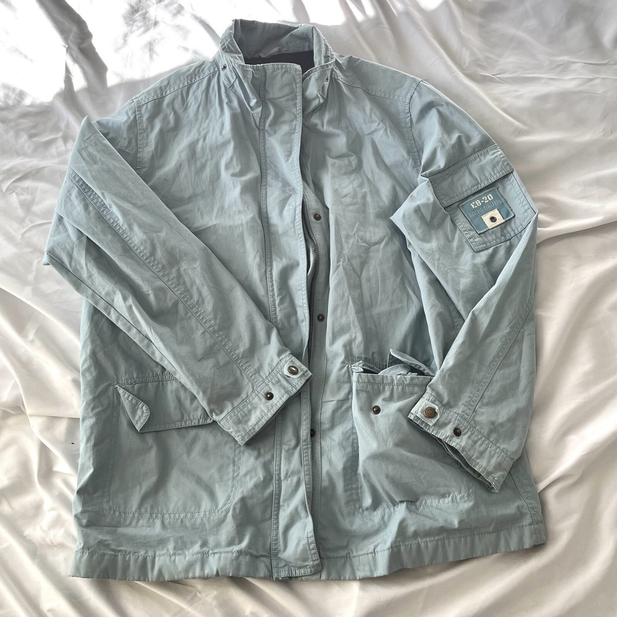 ブラック フーディー Lサイズ Men's Eddie Bauer Baby Blue Jacket CA 00665 WPL 9647 Size Large