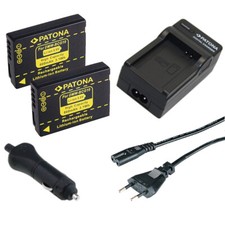 2x Batteria Patona + caricabatteria casa/auto per Panasonic DMC-ZX1R,DMC-ZX1S