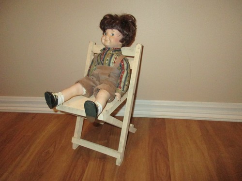 New Folding Wood Doll Chair Back Height 13.25" Seat 6.25" wide x 7" x 8.25" high - Picture 6 of 6