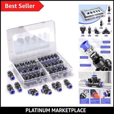 46-tlg. 6mm Pneumatik Quick Push in Connect Luftschlauch Fitting Kit, 6mm Gerade/...