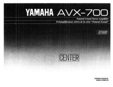Yamaha AVX-700 Amplifier Owners Manual
