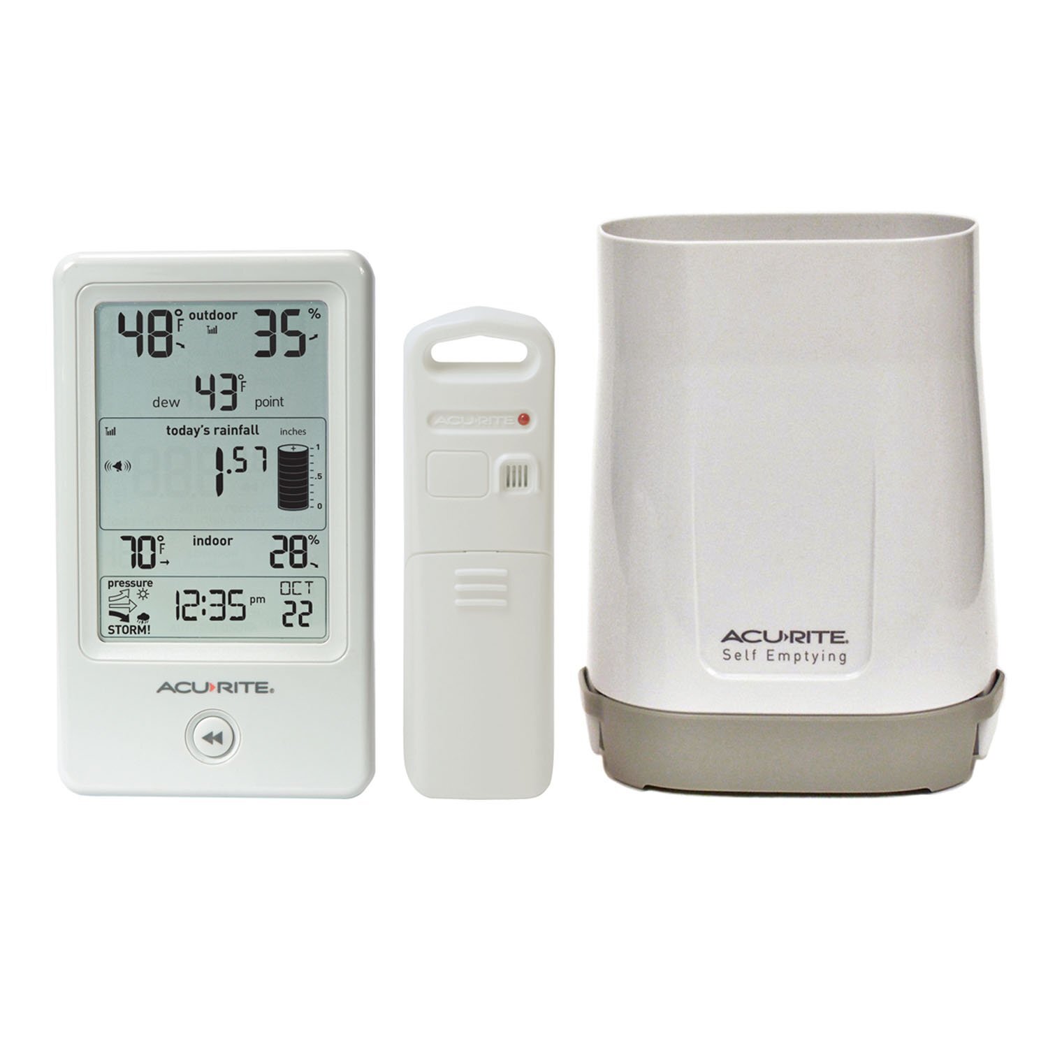 AcuRite 01089M Rain Gauge with Thermometer & Humidity Weather Station