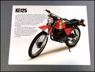 見た目は悪いけど‼️カワサキ KE125 k1 125CC 空冷エンジン 1式 1981 Kawasaki KE125 Motorcycle Bike 1-page Vintage Sales Brochure