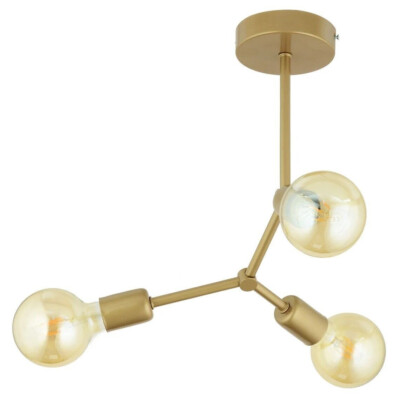 Mid Century Sputnik Brass Ceiling Light Modern Acrobat 3 Arms Adjustable Lights