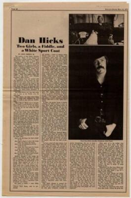 Dan Hicks & His Hot Licks Interview/article 1971 RS-BVDS