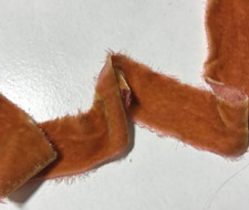 Hand Dyed Red Cinnamon Silk Velvet Ribbon  4 Widths to choose from 