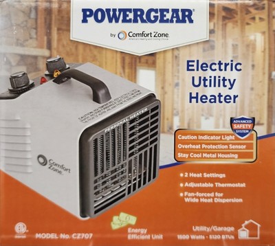 CZ707 Power Zone Fan Heater, Gray, 750/1500-Watt - Quantity 1, Personal  Heater | eBay