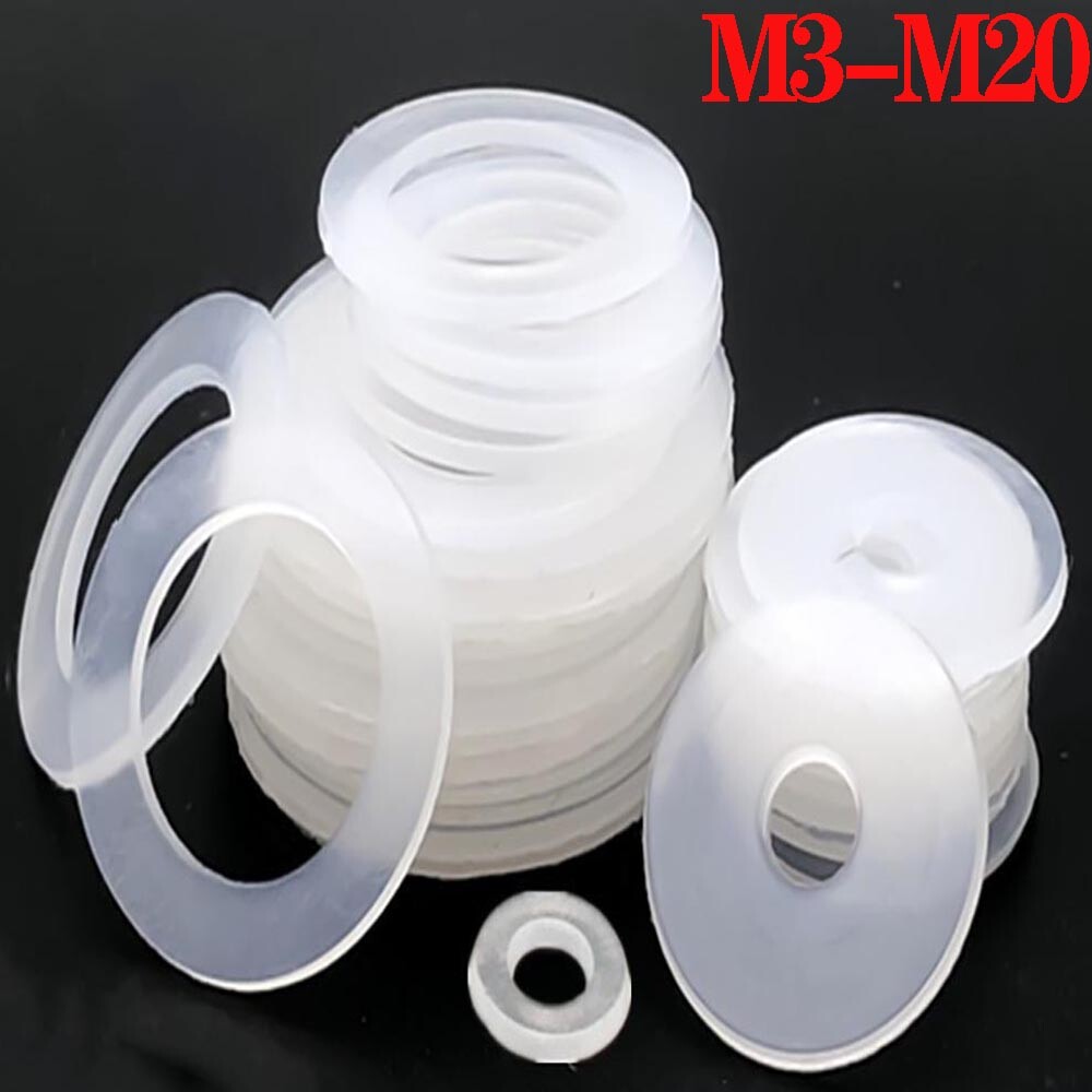 Nylon Plastic Flat Washers Insulating Washer Rubber Round Gasket Soft M3 M4-M20