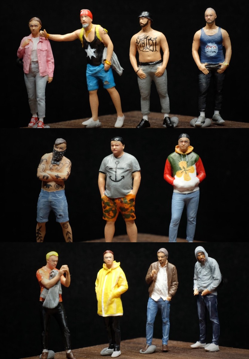 1/43 1/64 figure cool man girl street passer-by people fit 1:64 1