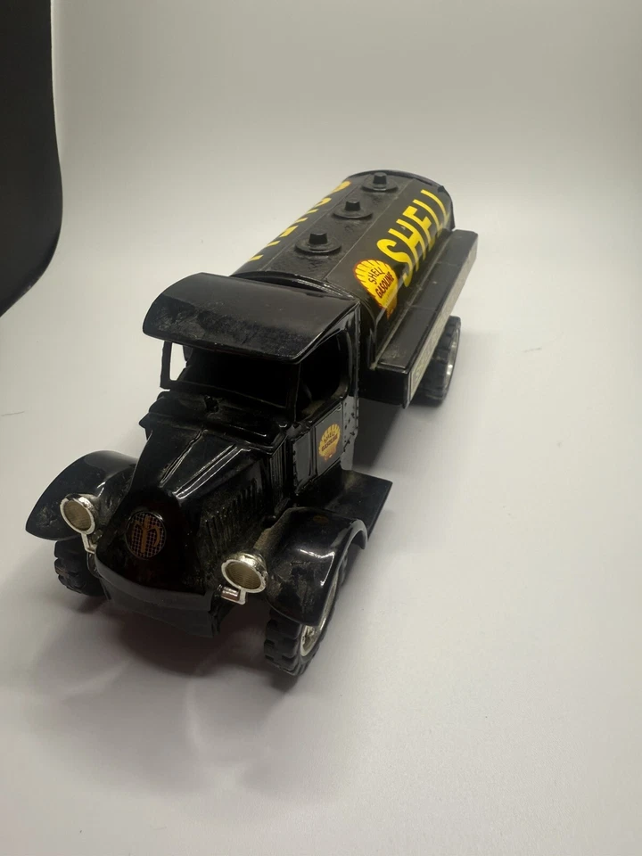 Banco cisterna Mack 1935 carcasa bloqueo de gas banco de monedas modelo a escala fundido a presión GJ-3011 Foto 2 de 4