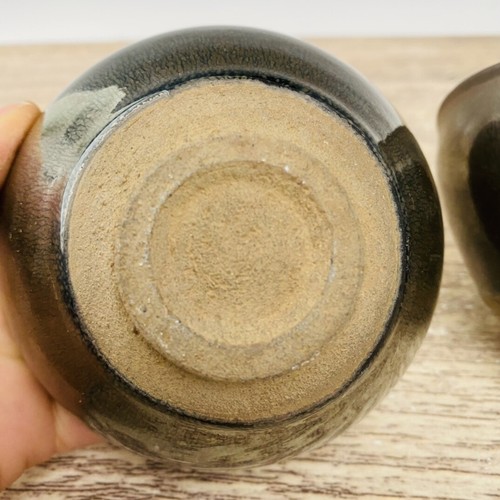4.9” Chinese Antique Porcelain Song Jian Kiln Carved Poetry Pattern Cup A Pair - Picture 9 of 9