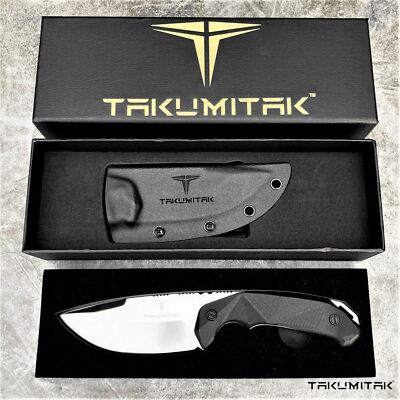 Takumitak 8.75'' Hunting Knife Full Tang D2 Steel Molle Kydex Fixed Blade Knife