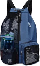 Swim Bag Mesh Drawstring Backpack with Wet Pocket for Swimming, Gym, and Workout