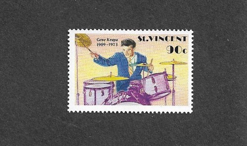 JAZZ MUSIC DRUMS GENE KRUPA  MNH SINGLE ST.VINCENT