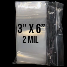 100 3" x 6" Clear Reclosable Zip Seal Bag Plastic 2 Mil Lock Bags Jewelry Zipper