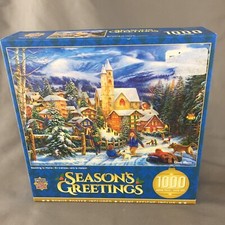 Master Pieces Season's Greetings 1000 Piece Jigsaw Puzzle w/Poster - Complete
