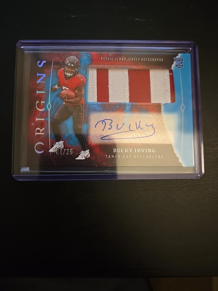 💥BUCKY IRVING + 2024 Origins + Rookie Jumbo Jersey Autographs Blue SP #04/25💥