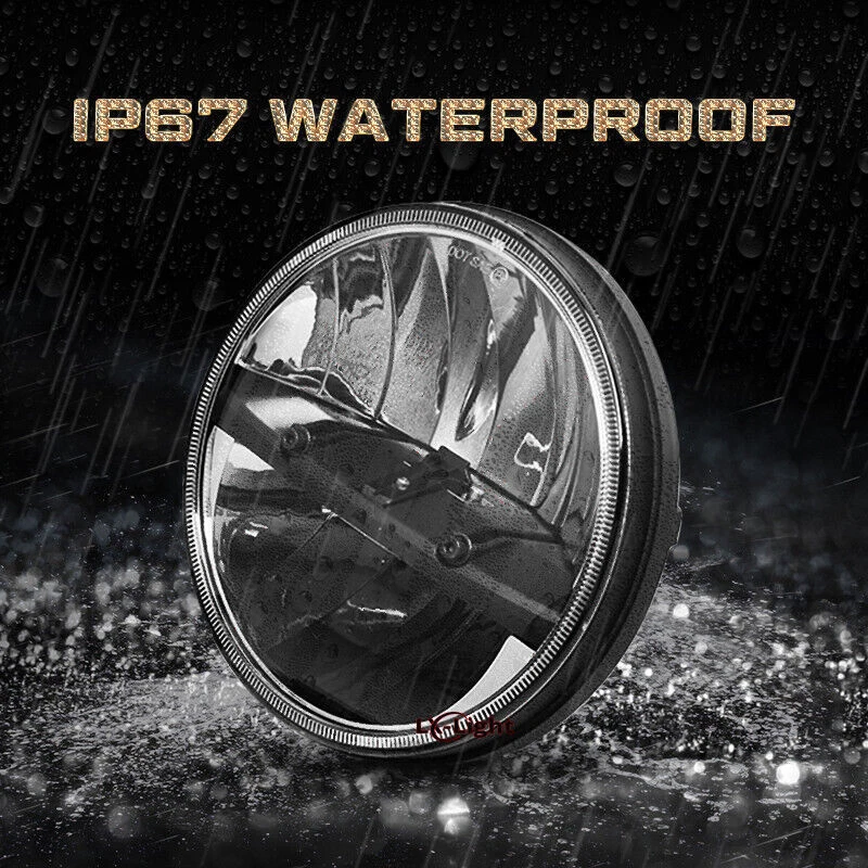 Par de faróis de LED redondos 130W preto 7" para Jeep Wrangler 1997-2018 TJ LJ JK - Imagem 4 de 4
