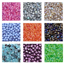 Rutkovsky 151-19001 Round Fire Polished Beads Czech Glass * Different Colors