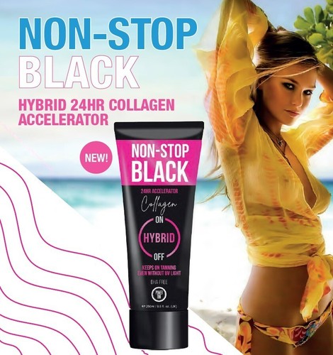 Power Tan Non-Stop Black Collagen Hybrid UV Sunbed Tanning Accelerator 250ml - Picture 5 of 5