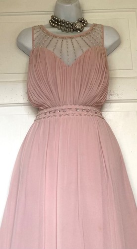 QUIZ PINK BEADED SEQUINED EMBELLISHED MAXI PARTY DRESS SIZE 18 - Picture 5 of 6