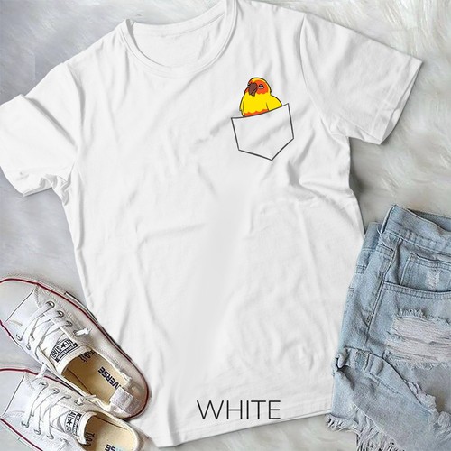 Cute Parrot Sun Conure Gift Pocket Sun Conure T-Shirt Unisex T-shirt - Picture 11 of 12