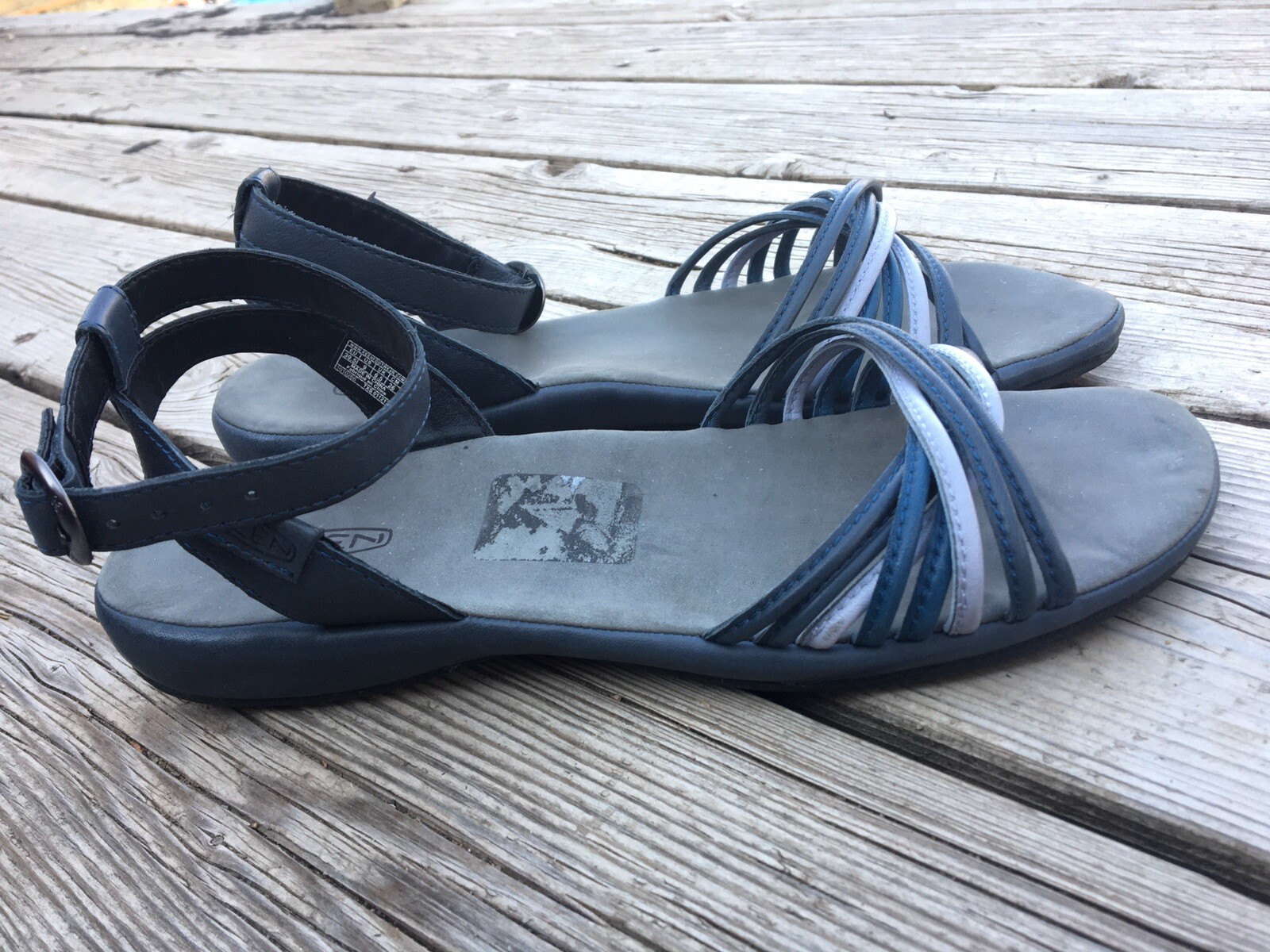 Keen Navy Blue Leather Sandals Flats TXS 011213 Size 9 Women's | eBay