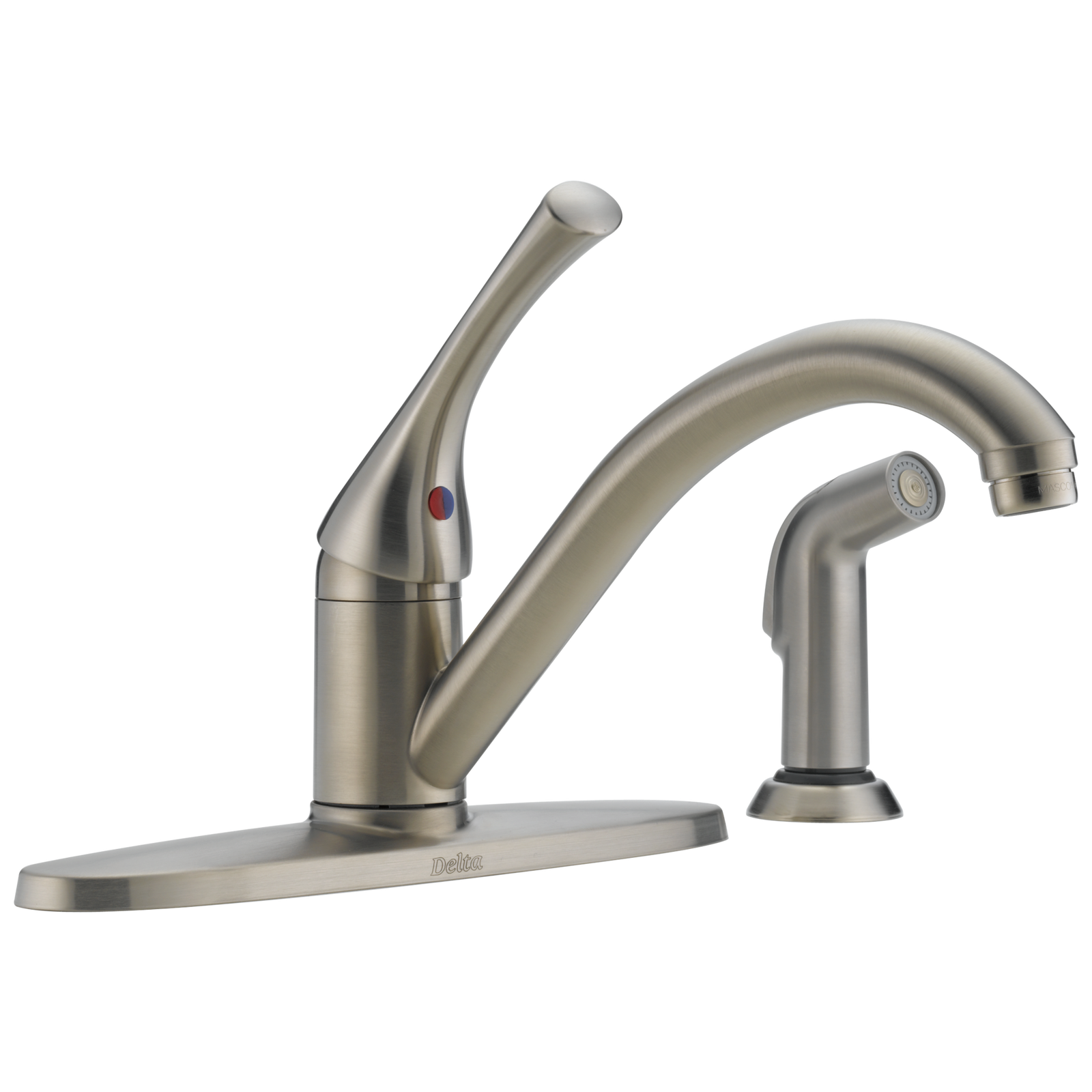 Delta Single Handle Kitchen Faucet with Spray StainlessCertified