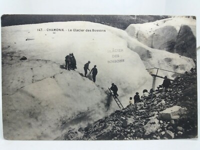 Chamonix Frankreich Le Glacier des Bossons Vintage antike französische Postkarte 1907