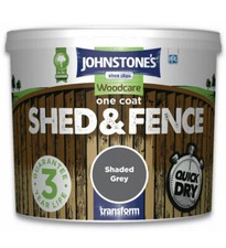 Johnstones Woodcare One Coat Garden Shed and Fence Wood Paint 5L Quick Dry Grey