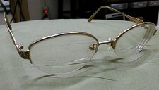 Seiko T094 Gold Titanium Half Rimless Filigree Designer Eyeglass Frame 50-18 135